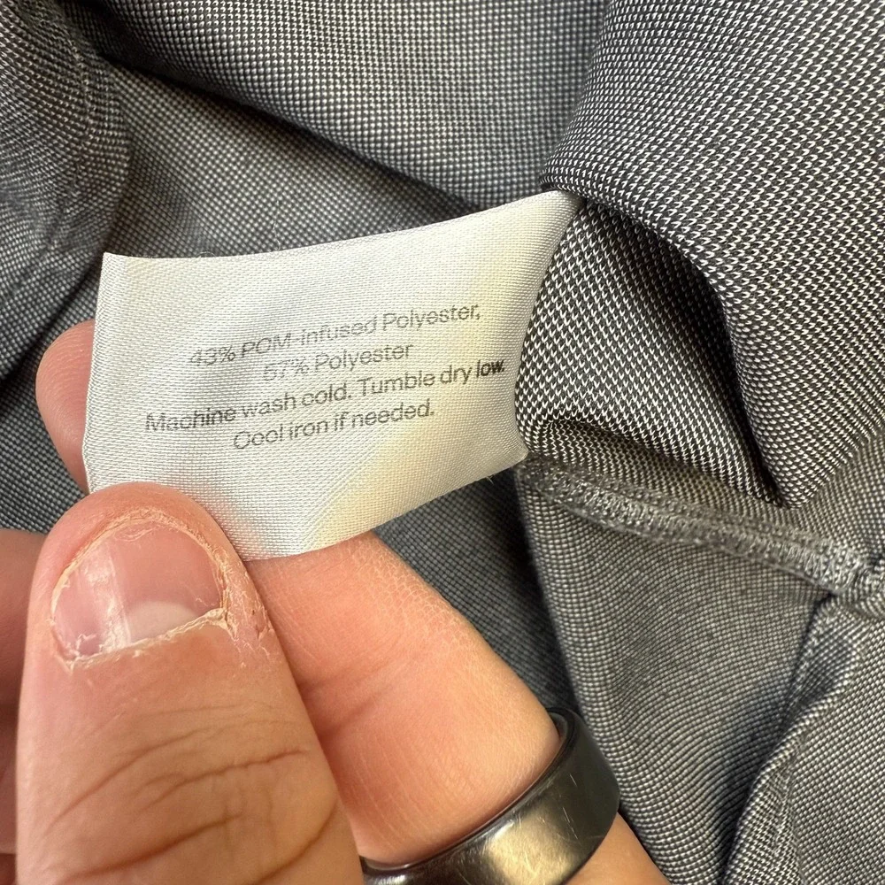 Ministry of Supply Apollo Shirt Mens Medium Slim Gray Performance Dress Commute - Picture 8 of 10